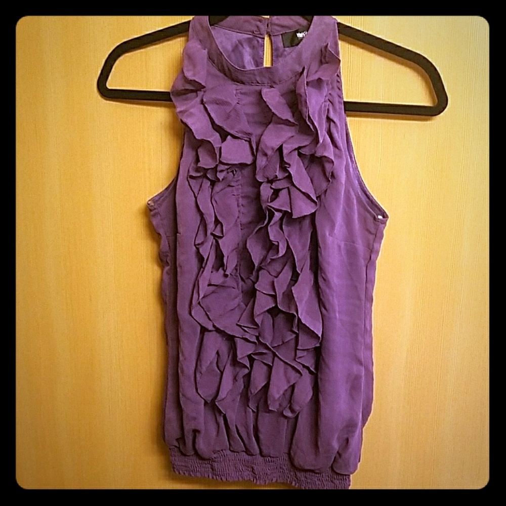 🔥Closeout!!🛍 Fun purple ruffle shirt